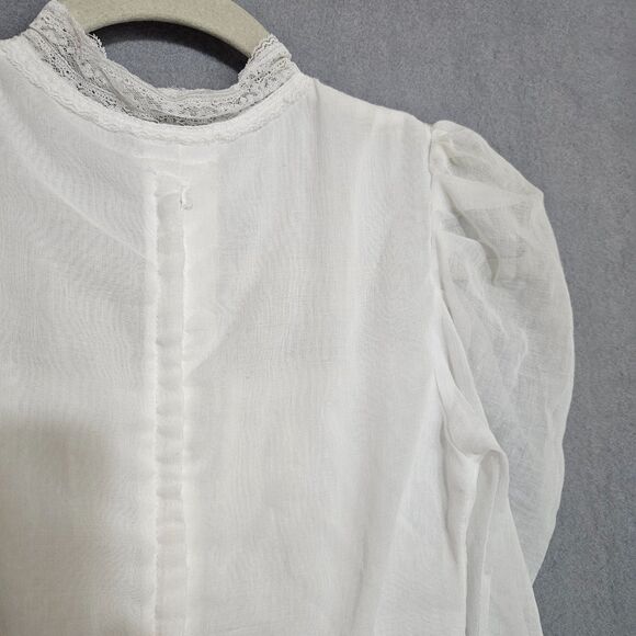 Vintage 70s Gunne Sax White Lace Tiered Wedding Dress Prairie Romantic Bride - Picture 5 of 16